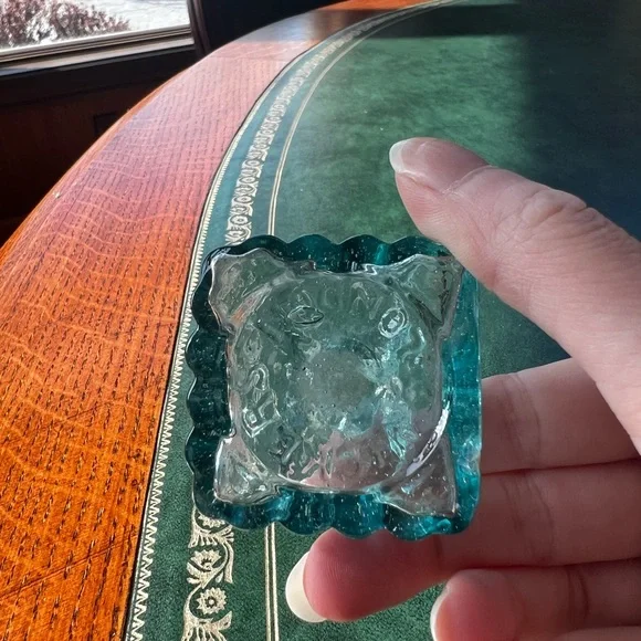 Antique Vintage Victorian British Glass Inkwell - Picture 4 of 7